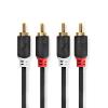 CAVO NEDIS CABW24200AT50
2x RCA Maschio A  2x RCA Maschio Placcato oro 5.00 m Tondo Antracite 